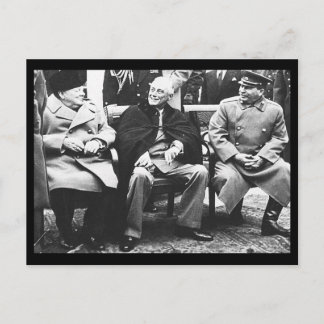Churchill, Roosavelt och Stalin - vid Jalta Vykort