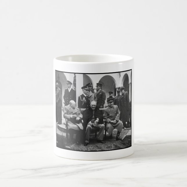 Churchill, Roosevelt och Stalin Kaffemugg (Center)
