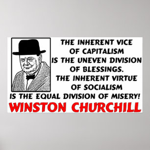 Churchill: Socialismen är misär! Poster