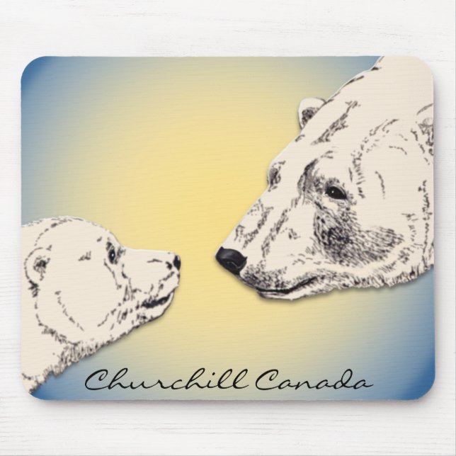 Churchill Souvenir Mousepad Polar Bear Art Gifts Musmatta (Framsidan)