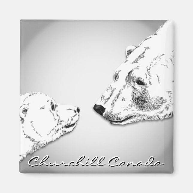 Churchill Souvenirs Polar Bear Art Magnets & Gifts Magnet (Framsidan)
