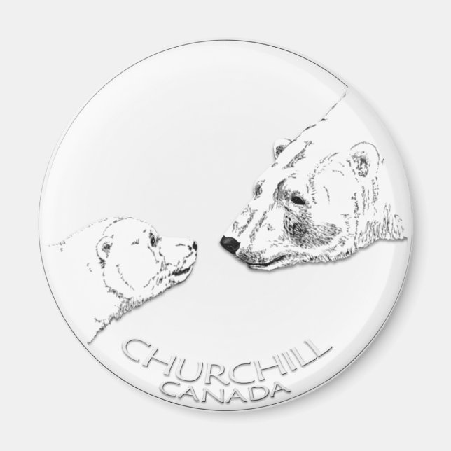 Churchill Souvenirs Polar Bear Art Magnets & Gifts Magnet (Framsidan)