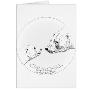 Churchill Souvenirs Polar Bear Art Shirts & Gifts Hälsningskort