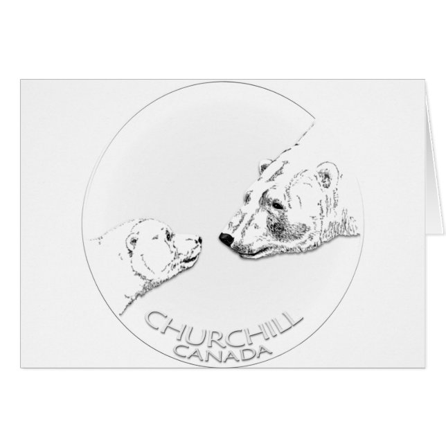 Churchill Souvenirs Polar Bear Art Shirts & Gifts Hälsningskort (Framsidan Horizontal)