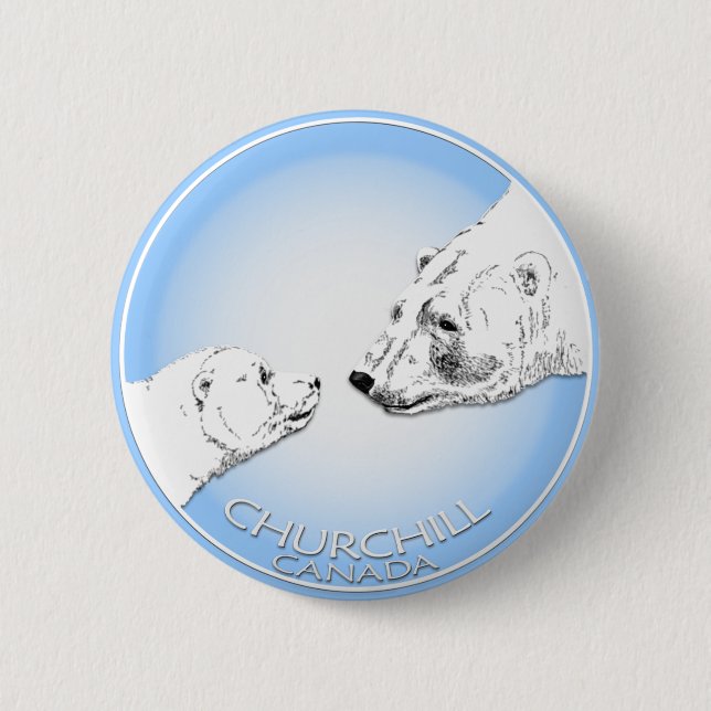 Churchill Souvenirs Polar Bear Art Shirts & Gifts Knapp (Framsida)