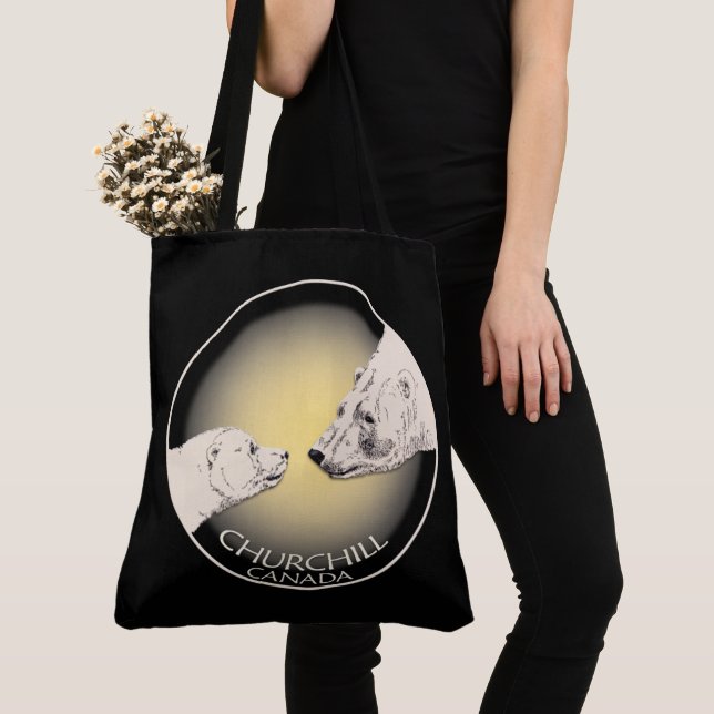 Churchill Souvenirs Polar Bear Art Shirts & Gifts Tygkasse (Närbild)