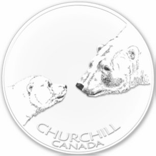 Churchill Sticker Churchill Polar Bear Art Decals Klistermärken