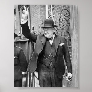 Churchill V-tecken Poster