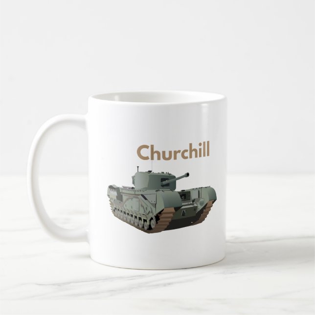 Churchill WW2 British Tank Kaffemugg (Vänster)