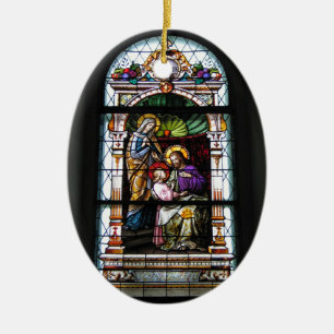 churchwindow från brezje - slovenia julgransprydnad keramik