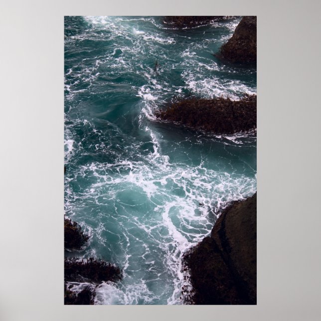 Churning Pacific Ocean Print Poster (Framsidan)
