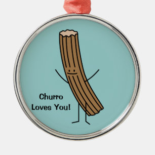 Churro älskar dig! julgransprydnad metall