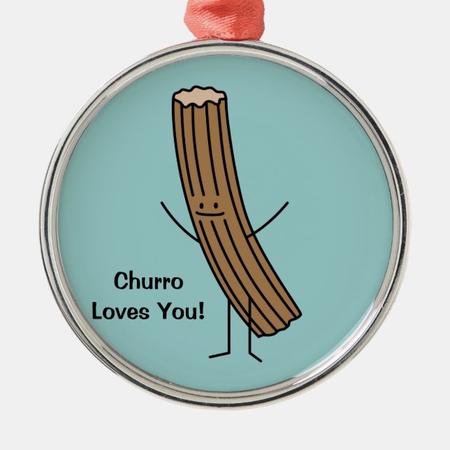 Churro älskar dig! julgransprydnad metall (Framsidan)