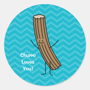 Churro älskar dig! runt klistermärke