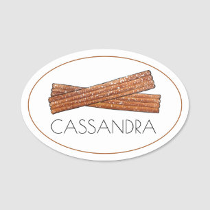 Churro Fried Dough Pastry Chef Bakery Spain Food Namnbricka