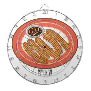 Churro tecknad illustration darttavla