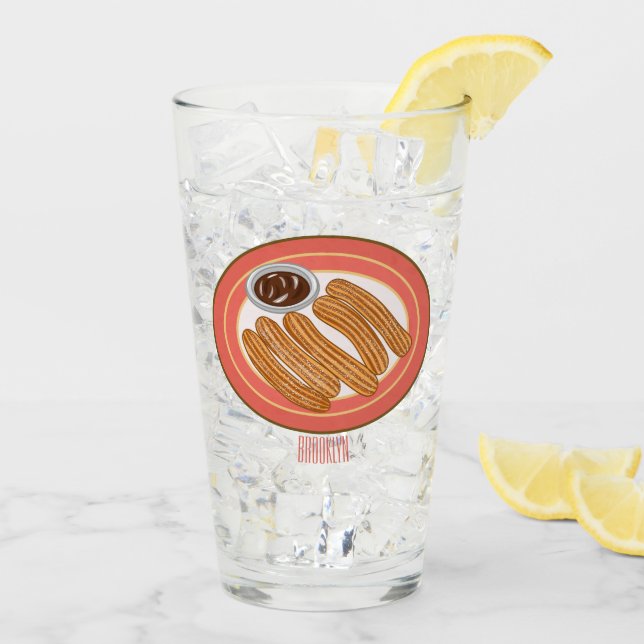 Churro tecknad illustration glaskopp (Bakside Is)