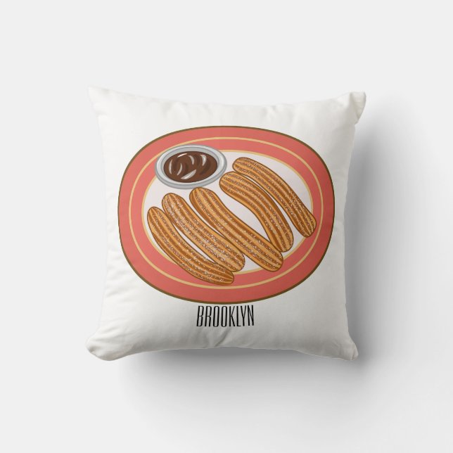 Churro tecknad illustration kudde (Framsida)