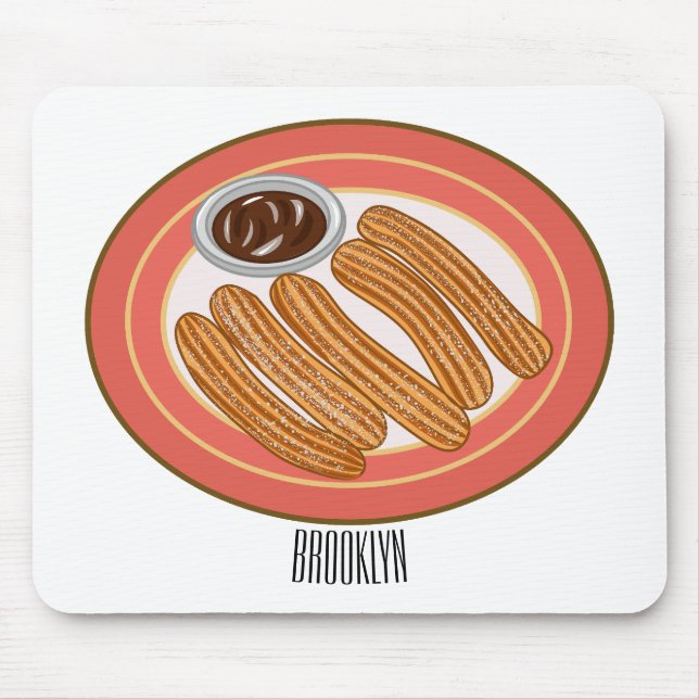 Churro tecknad illustration musmatta (Framsidan)