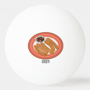 Churro tecknad illustration pingisboll