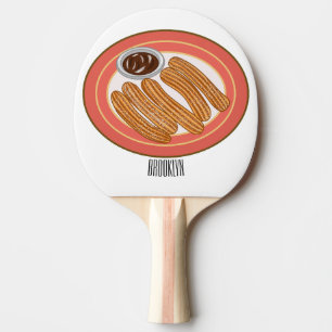 Churro tecknad illustration pingisracket