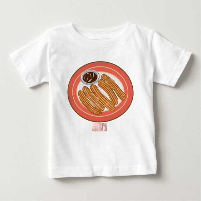 Churro tecknad illustration t shirt (Framsida)