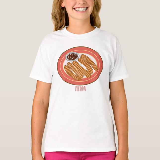 Churro tecknad illustration t shirt (Framsida)