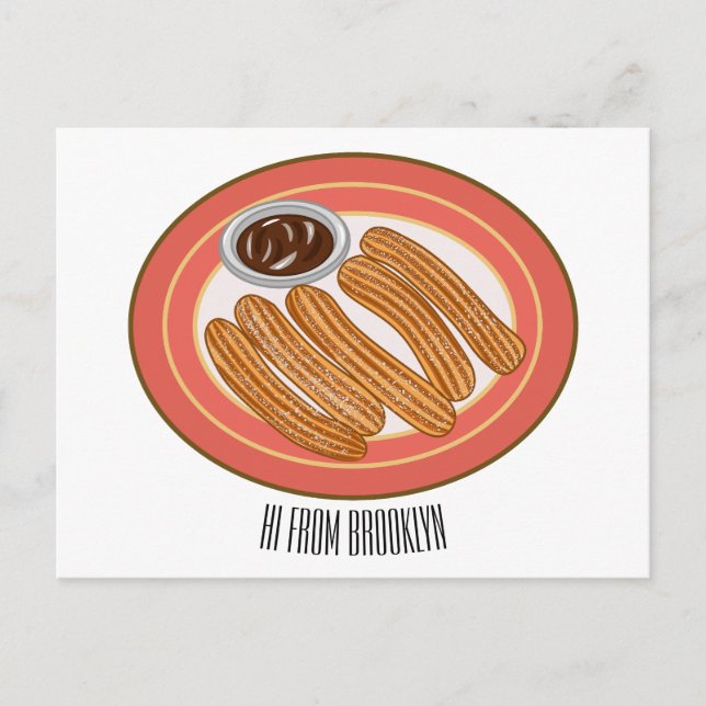 Churro tecknad illustration vykort (Framsida)