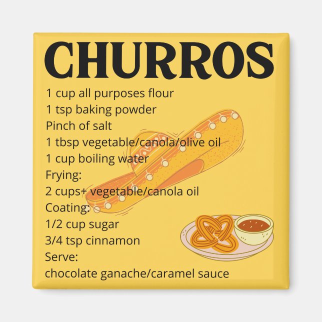 Churros enkla recept magnet (Framsidan)