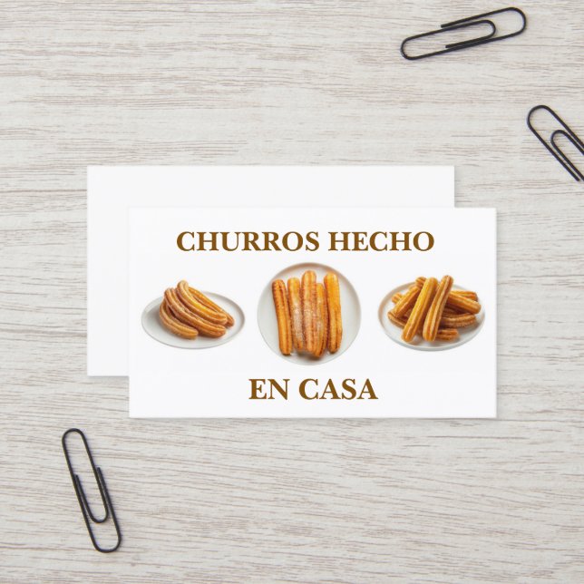 Churros hecho en casa visitkort (Fram/Back In Situ)