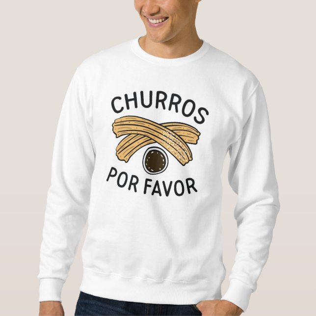 Churros Por Favor Lång Ärmad Tröja (Framsida)