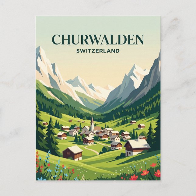 Churwalden Schweiz Vykort (Framsida)