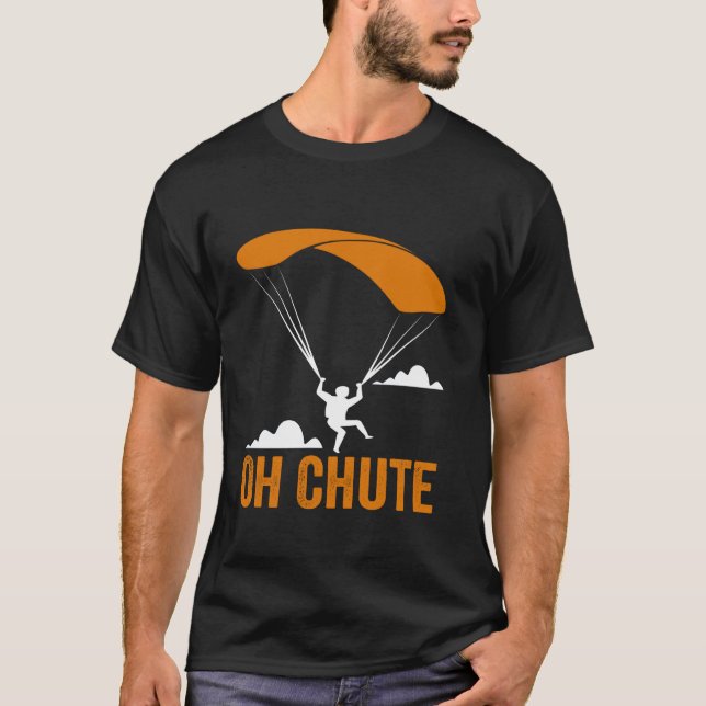 Chute Funny Kids paramotor Paraglide Pappor D T Shirt (Framsida)