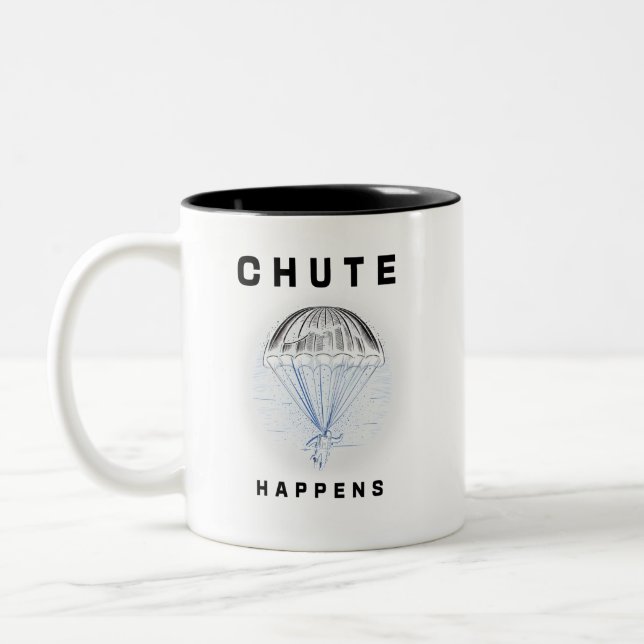 Chute Happys - en Fallskärm-design Två-Tonad Mugg (Vänster)