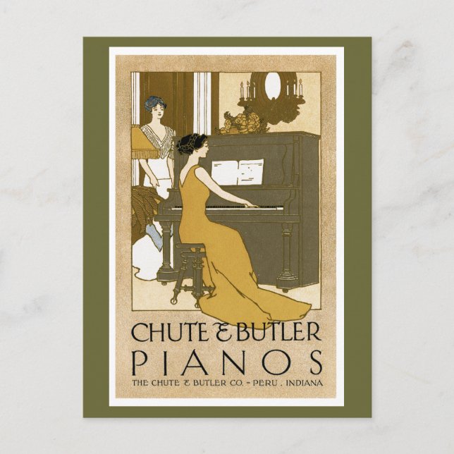 Chute och Butler Pianos Vykort (Framsida)