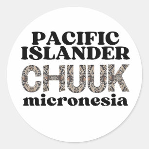 Chuuk Chuukese Pacific Islander Micronesia Runt Klistermärke