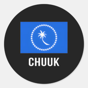 Chuuk Flagga Chuukese Runt Klistermärke