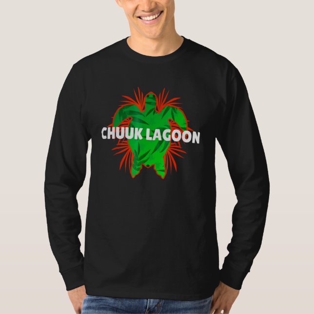 CHUUK LAGOON Beach Turtle Vacation Gif T Shirt (Framsida)