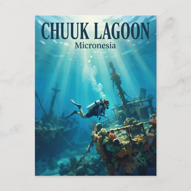 Chuuk Lagoon Mikronesien Vykort (Framsida)