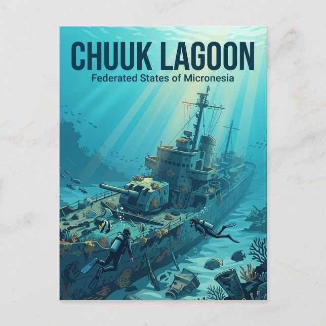 Chuuk Lagoon Mikronesiska federationen Vykort (Framsida)