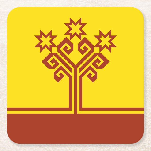 Chuvashia Flagga Underlägg Papper Kvadrat (Framsidan)