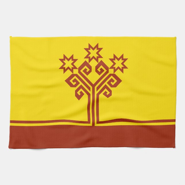 Chuvashias flagga kökshandduk (Horisontell)