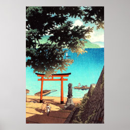 Chuzenji-templet vid Utagahama-stranden Kawase Has Poster