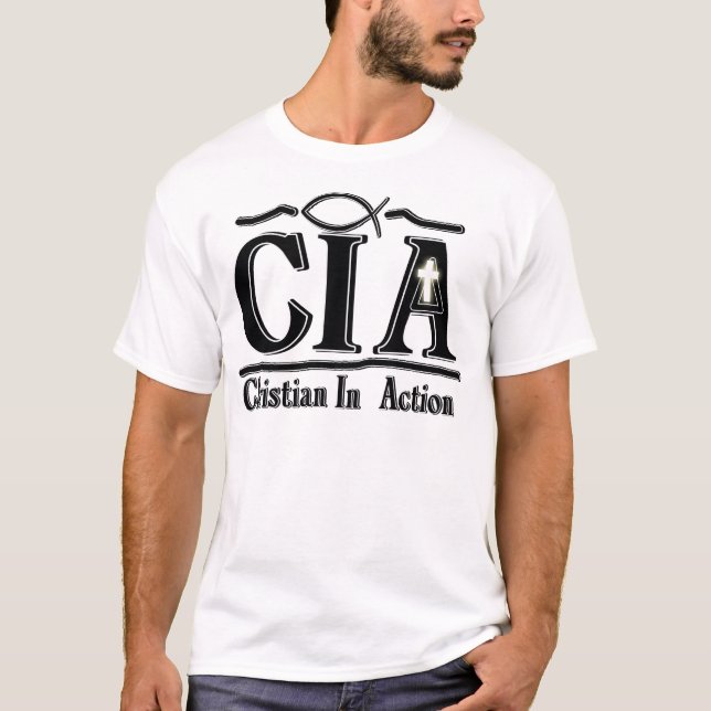 CIA-KRISTEN I HANDLINGAKRONYM T SHIRT (Framsida)