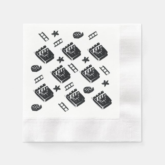Ciak Mönster med filmsymboler och apporttavla Pappersservett (Framsidan)