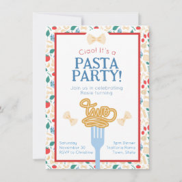 Ciao 2:a födelsedagen Pasta Party Italienska andra Inbjudningar