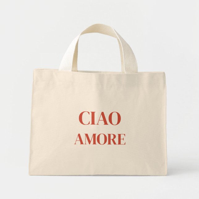 Ciao Amore Tote Bag Mini Tygkasse (Framsidan)