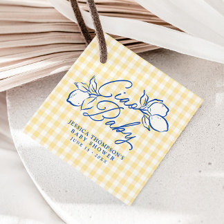 Ciao Baby Amalfi Citron Blå & Gul Bebis Bebis fira Gåvor Etiketter