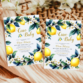 Ciao Baby Amalfi Citrus Lemon Wreath Baby Shower Inbjudningar