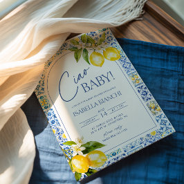 Ciao Baby Amalfi Coast Citron Baby Shower Inbjudningar